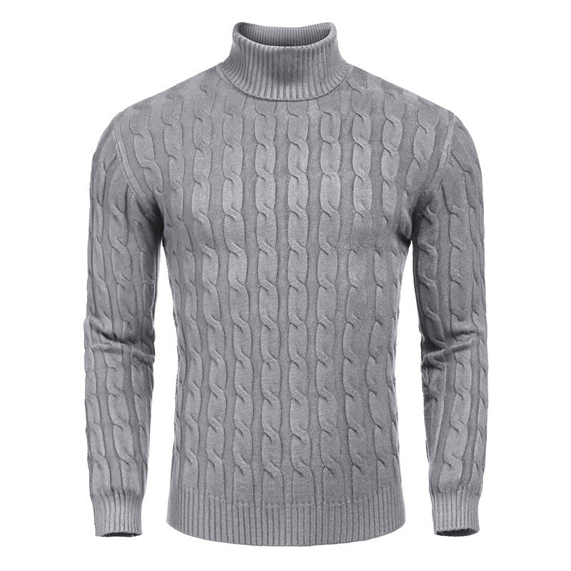 Herren modischer Rollkragenpullover mit Zopfmuster ModeGeist