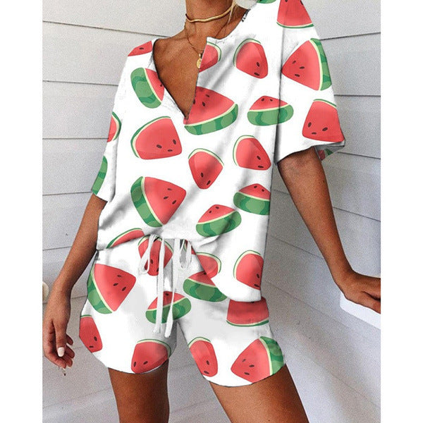Lockerer Damen-Jumpsuit mit erfrischendem Melonenprint von MODEGEIST
