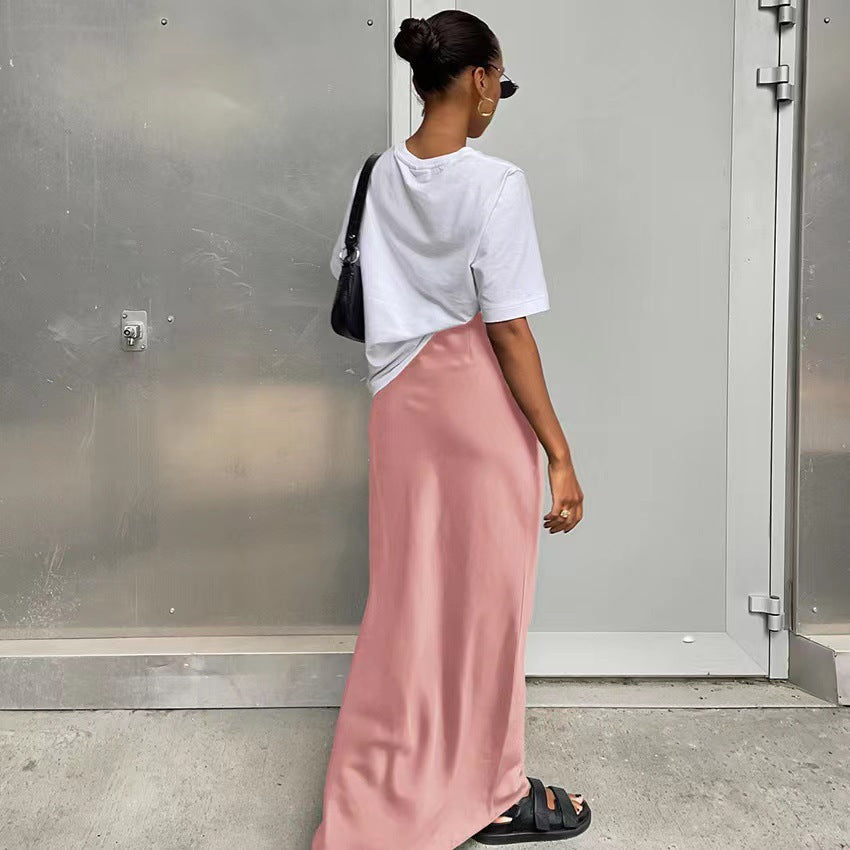Damen elegantes Maxikleid mit asymmetrischem Schnitt und dekorativem Überwurf ModeGeist