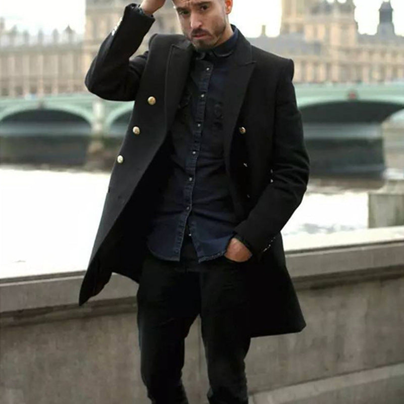 Herren eleganter Doppelreihiger Mantel ModeGeist