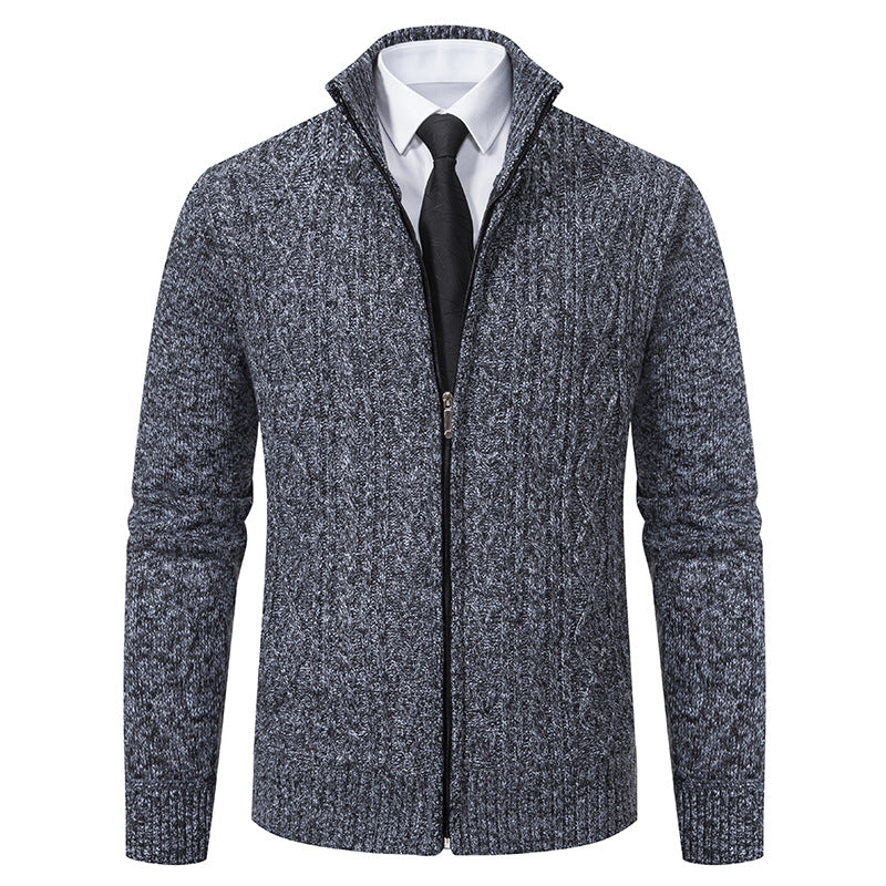Herren Strickjacke mit hohem Kragen und Reißverschluss ModeGeist