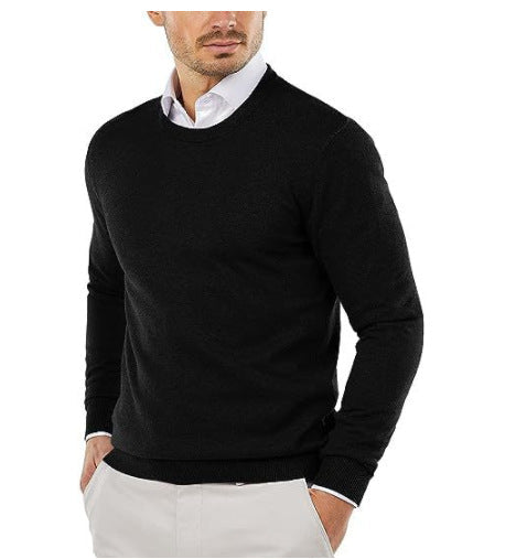 Herren eleganter Rundhals-Pullover aus feiner Baumwolle ModeGeist