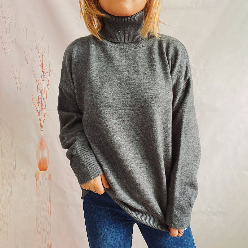 ModeGeist | Einfarbiger Warmer Strickpullover Für Alltag