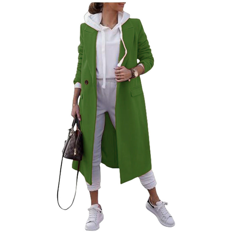 Damen modischer Oversize-Mantel mit elegantem Revers und praktischen Taschen ModeGeist