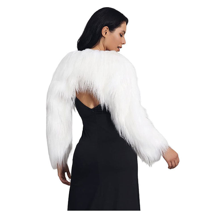 Damen Extravaganter Kunstpelzbolero mit elegantem Schnitt ModeGeist