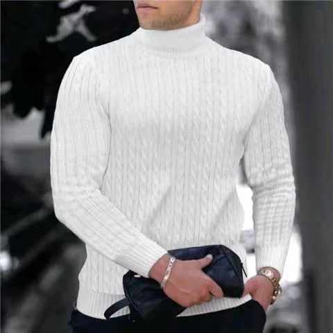 Herren Strickpullover mit modernem Rippmuster und hohem Kragen ModeGeist