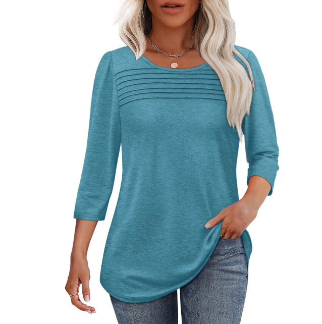 Damen Elegant geschnittenes Oberteil mit gerafften Details ModeGeist