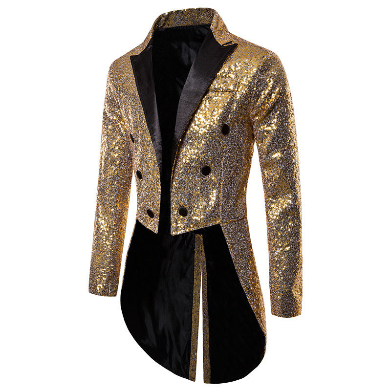 Herren Pailletten-Blazer im eleganten Schnitt mit asymmetrischem Design ModeGeist