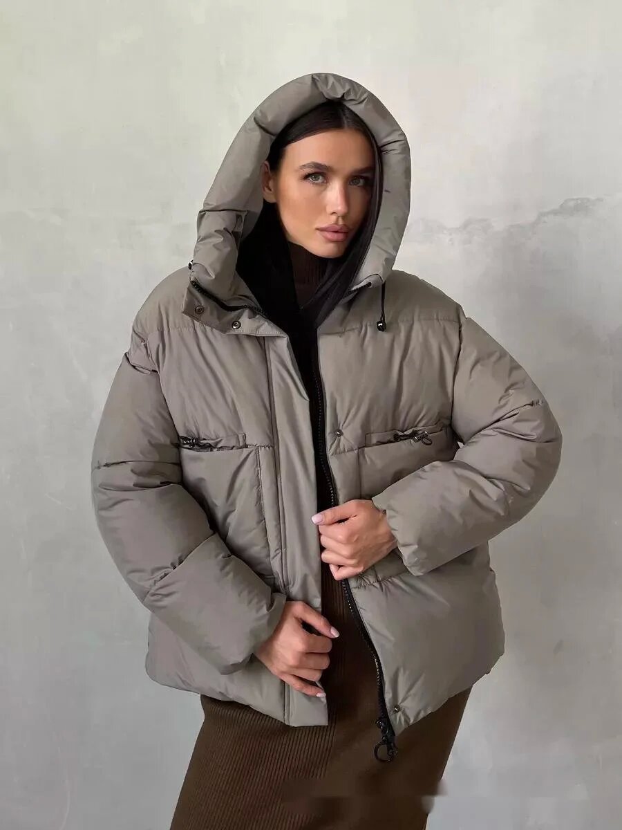 Damen Sportliche Winterjacke mit hohem Kragen und praktischen Taschen ModeGeist