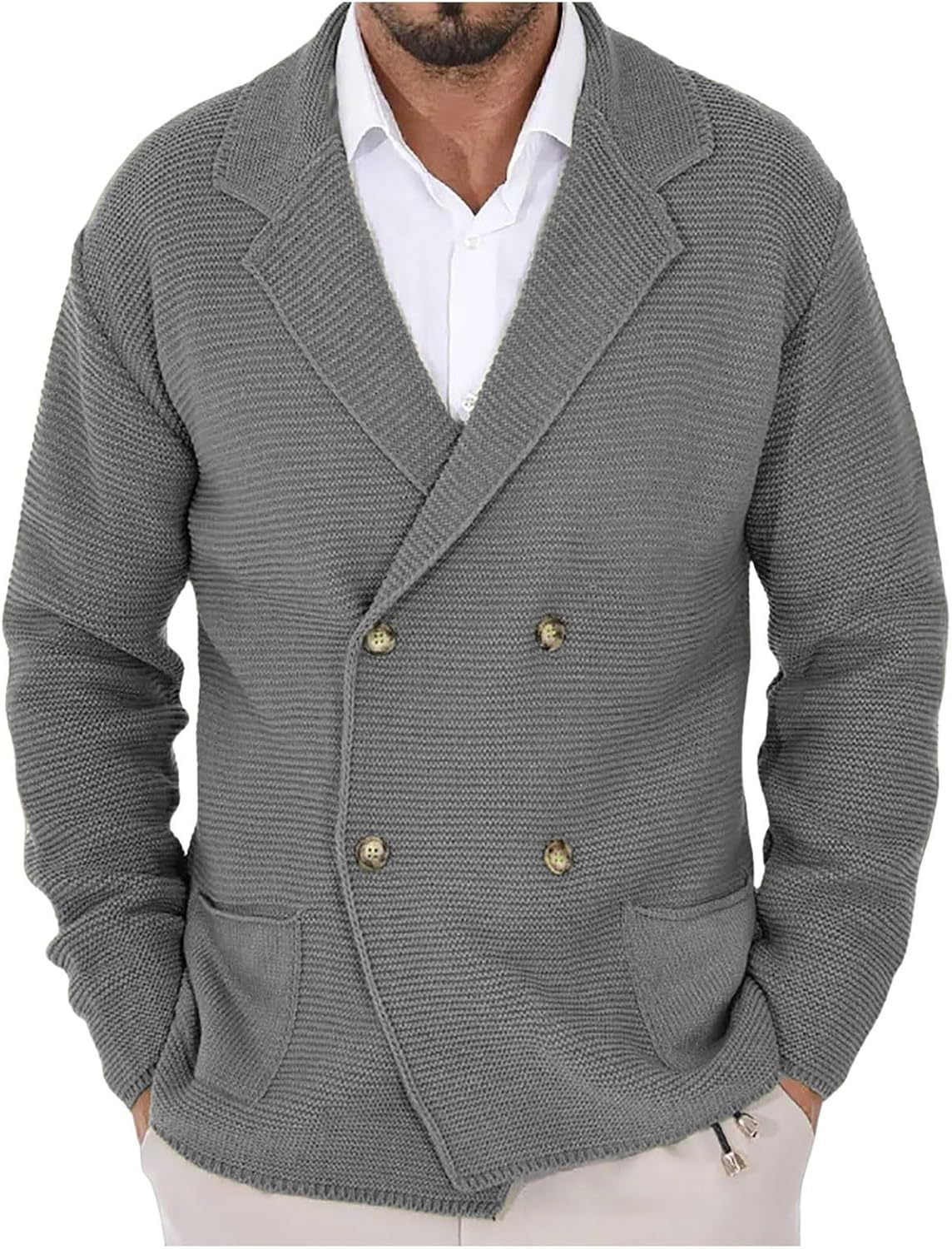 Herren Strickjacke mit modischem Schalkragen und dekorativen Knöpfen ModeGeist