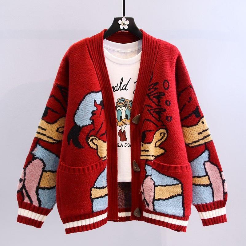 Damen Großer Strickcardigan mit verspieltem Motiv ModeGeist