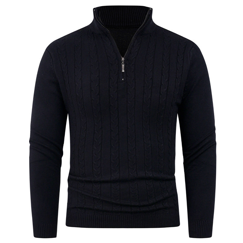 Herren Strukturierter Pullover mit ZIP-Kragen ModeGeist