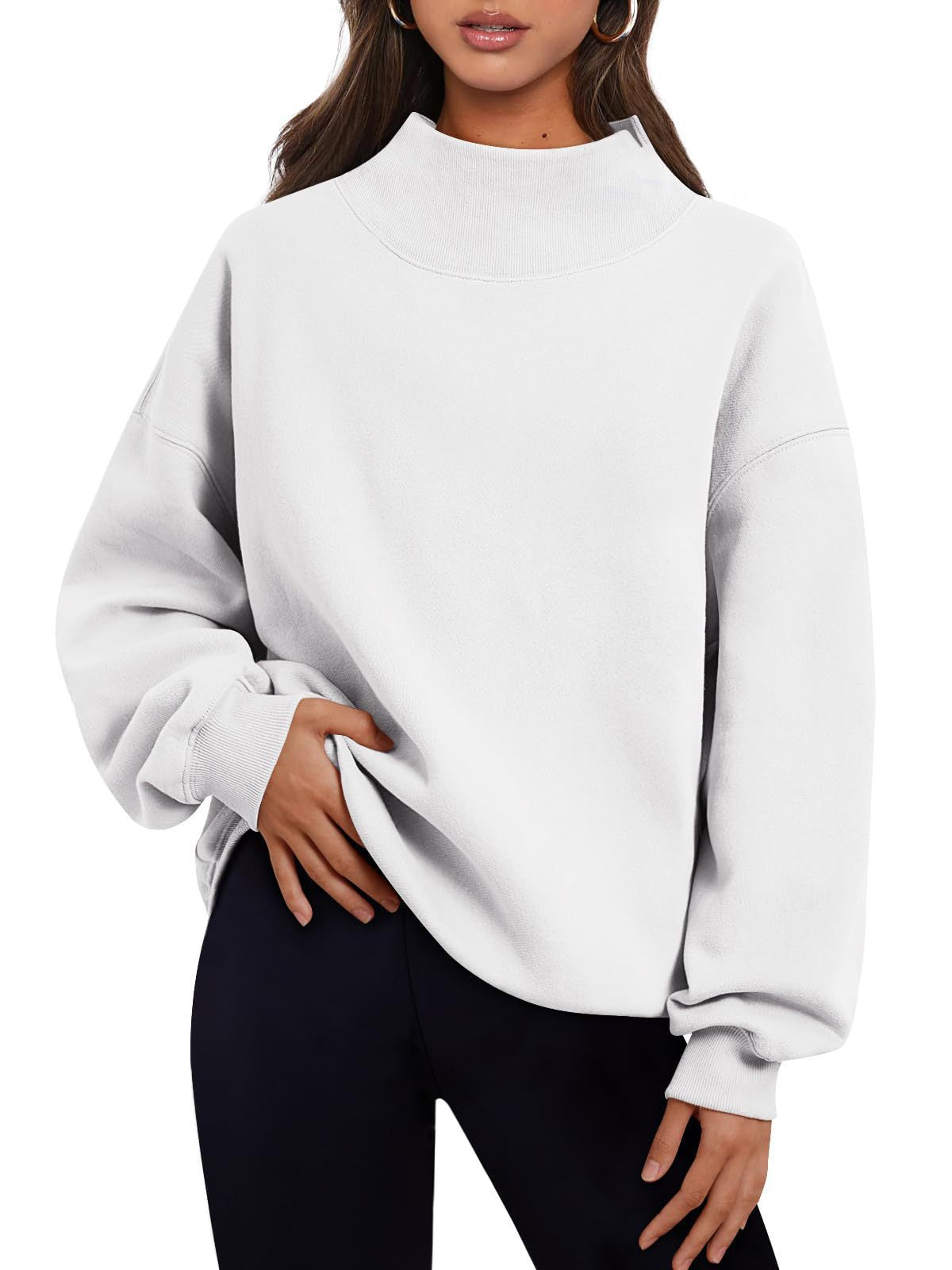 Damen Hochwertiger Stehkragen-Sweater ModeGeist