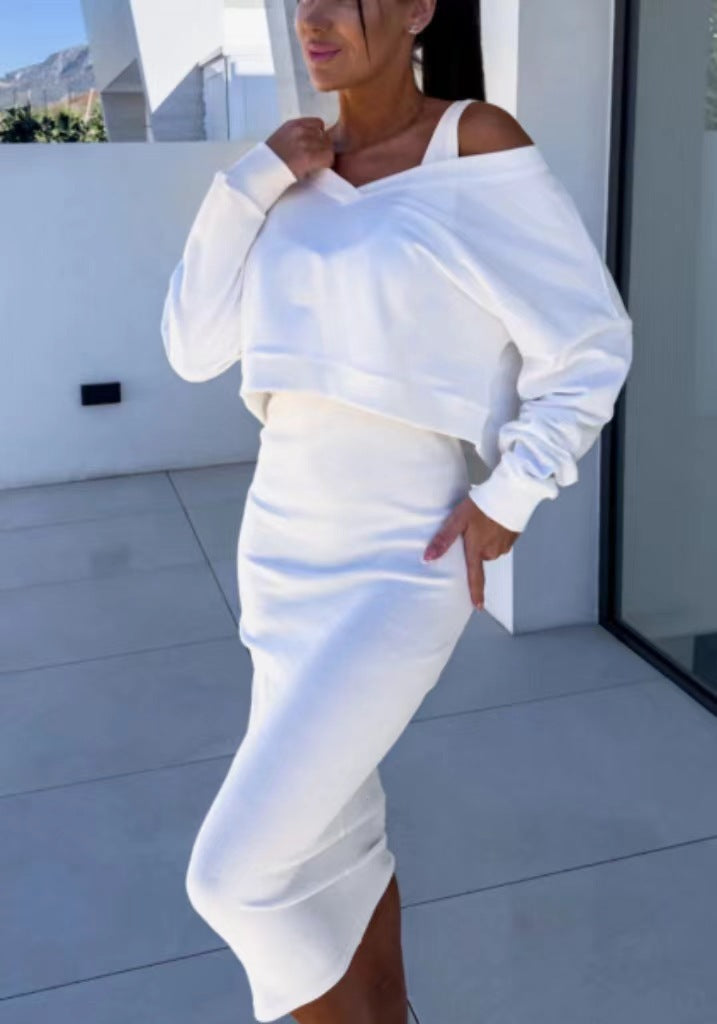 Damen Freizeit-Minikleid- und Sweater-Kombination ModeGeist