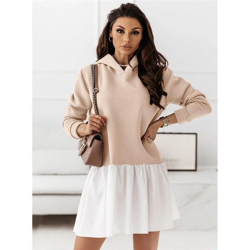Damen lässiges Sweatkleid mit Kapuze ModeGeist