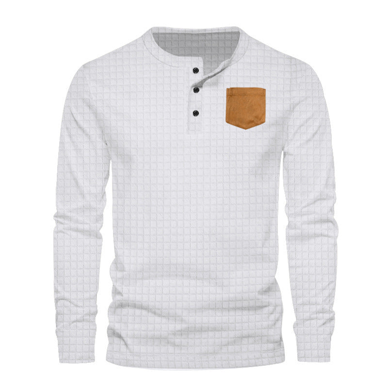 Herren Langarmshirt mit strukturiertem Design applikation ModeGeist