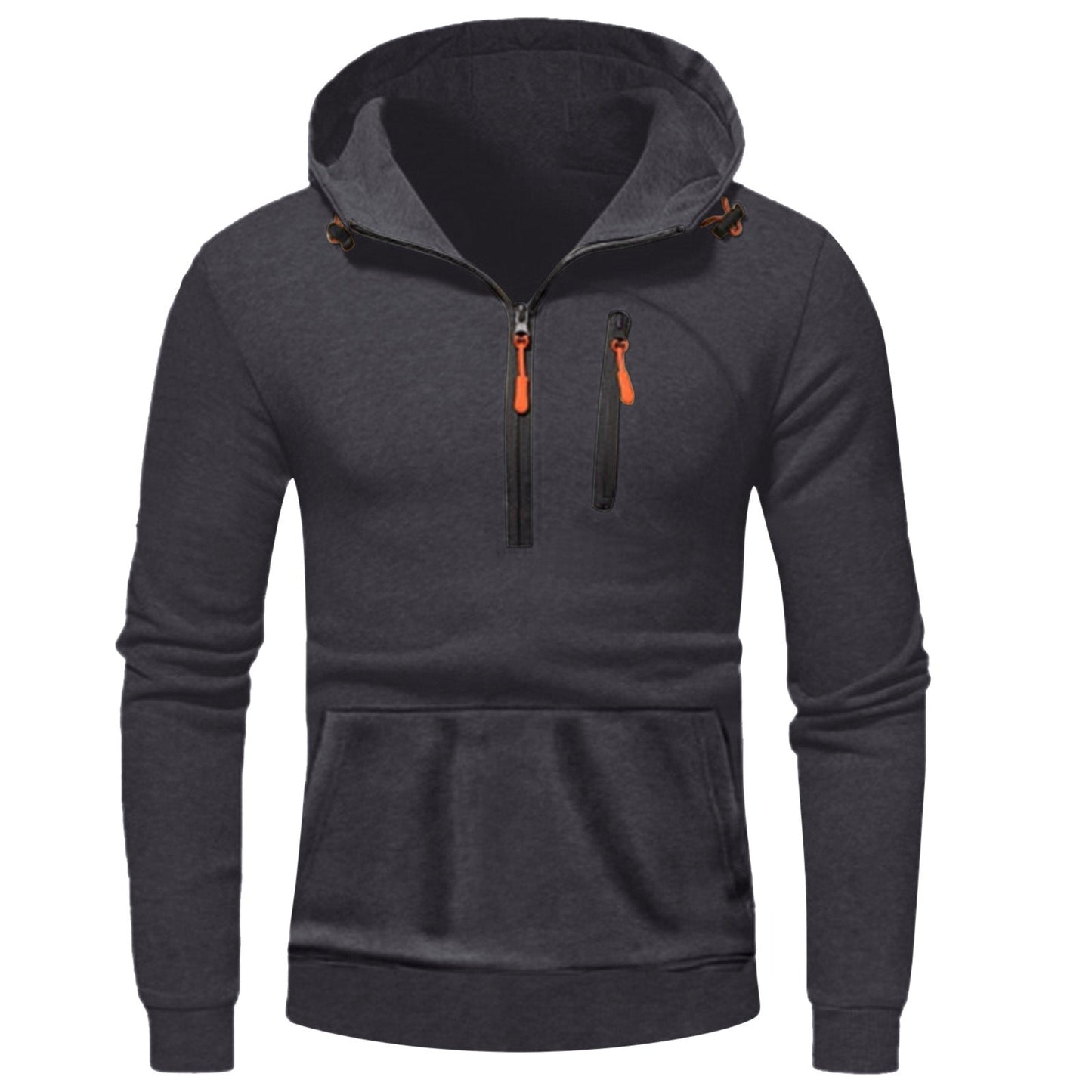 Herren moderner Kapuzenpullover mit innovativem halben Reißverschluss ModeGeist