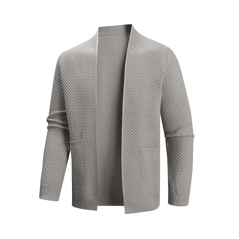 Herren Strickjacke mit modernem Strukturmuster und praktischen Taschen ModeGeist