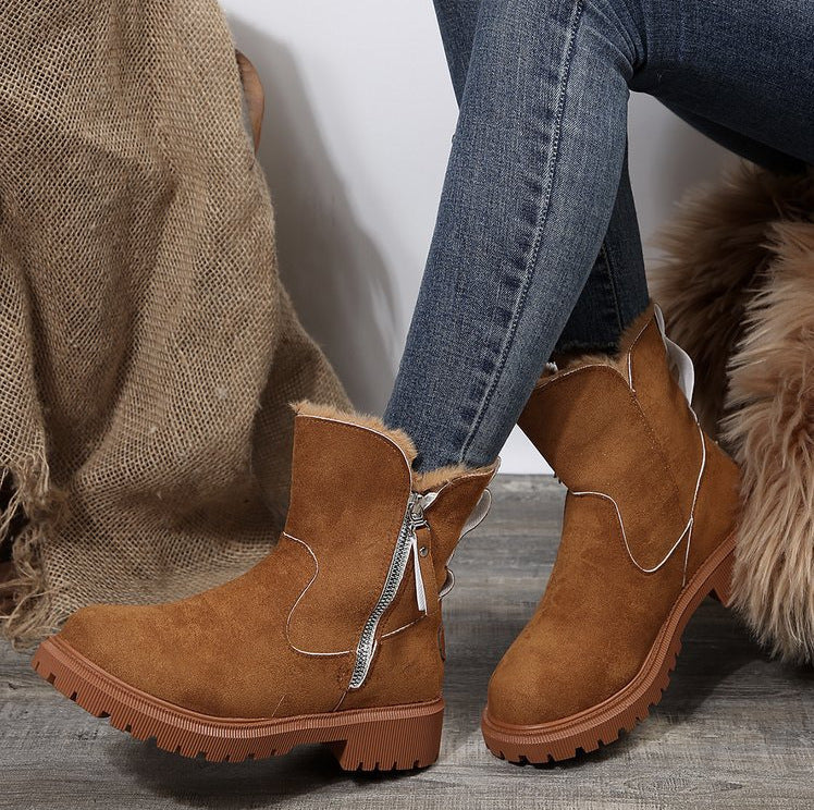 Damen modische Winterboots mit weichem Innenfutter und robustem Profil ModeGeist