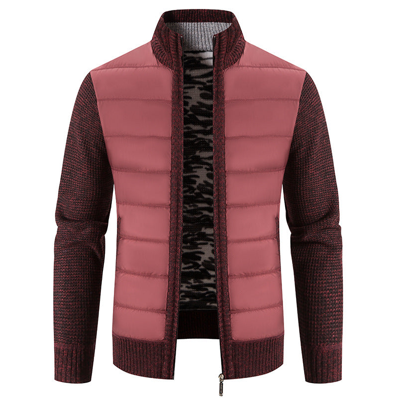 Herren gesteppte Jacke mit modischem Strickarm ModeGeist