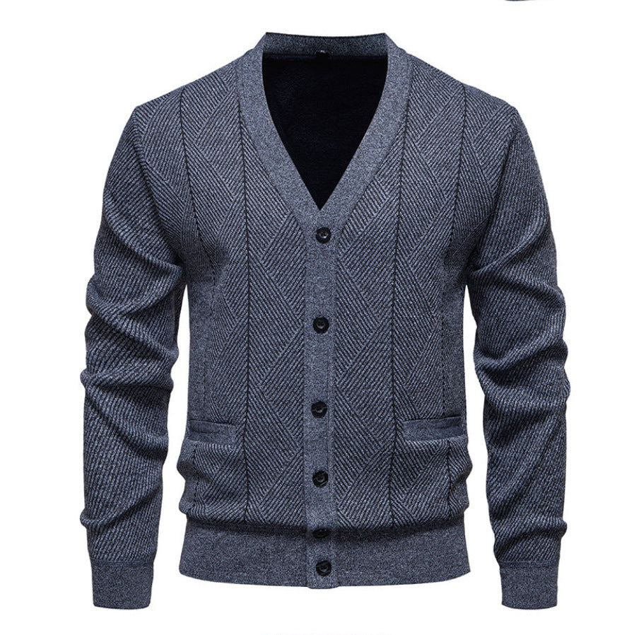 Herren modische Strickjacke mit einzigartigem Rautenmuster ModeGeist