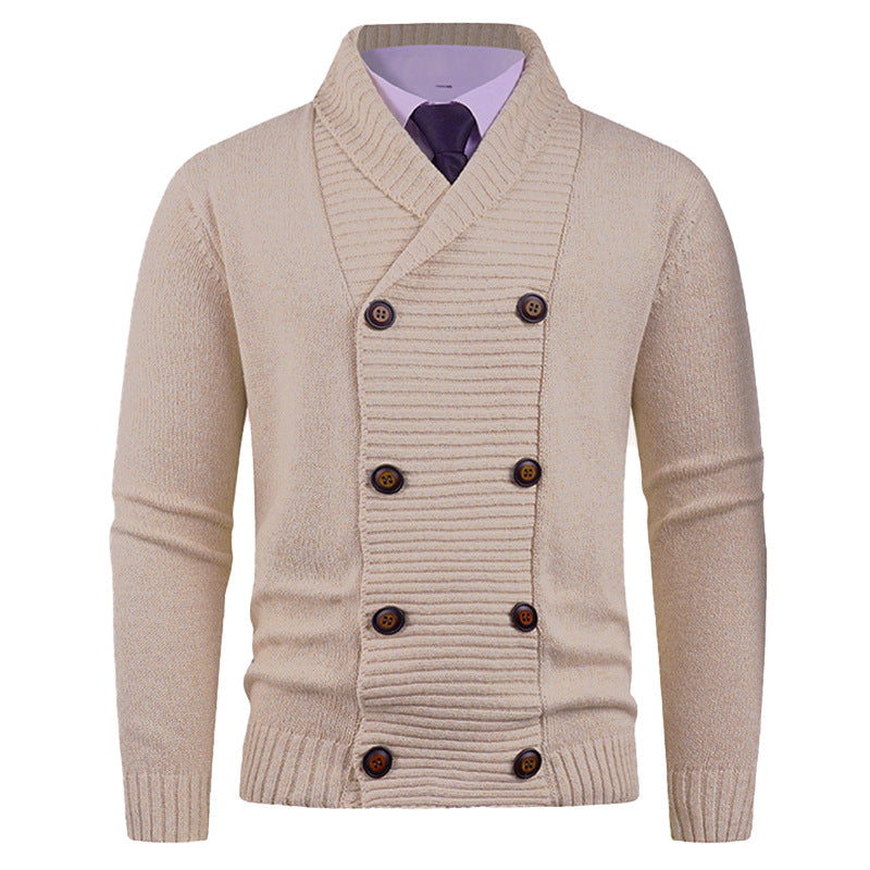 Herren Strickjacke mit modernem Schalkragen und praktischen Knopfdetails ModeGeist