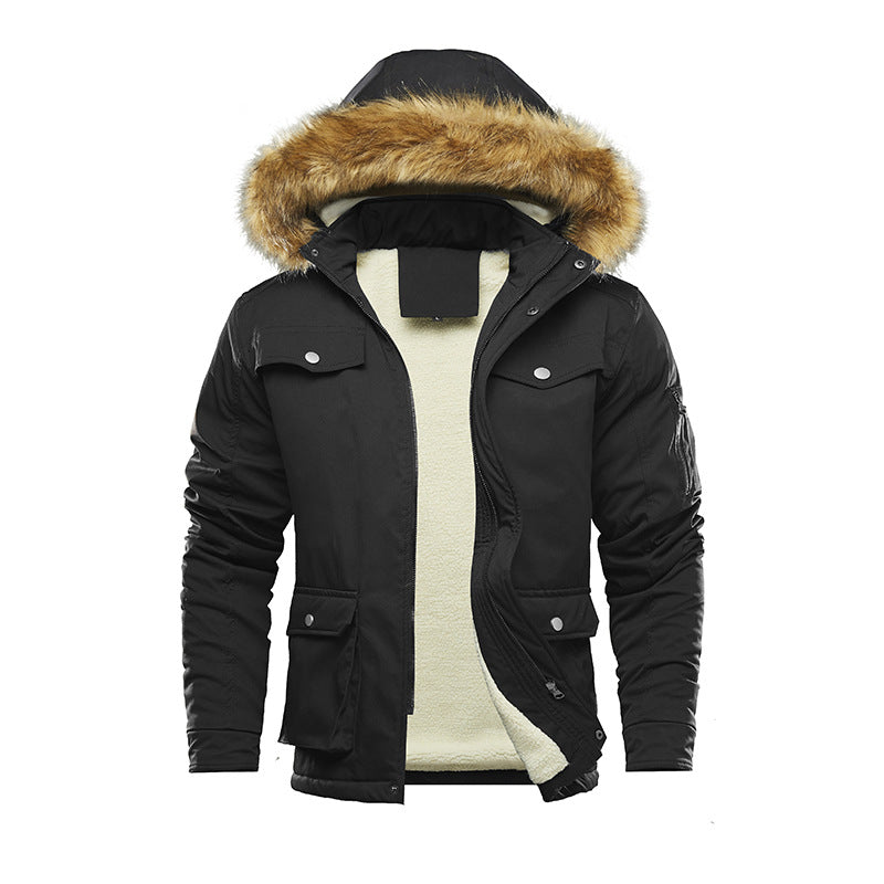 Herren isolierte Winterjacke mit abnehmbarer Kapuze und Futter ModeGeist