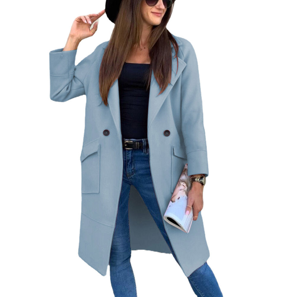 Damen lässiger Oversized-Mantel mit modernen Taschen und elegantem Revers ModeGeist