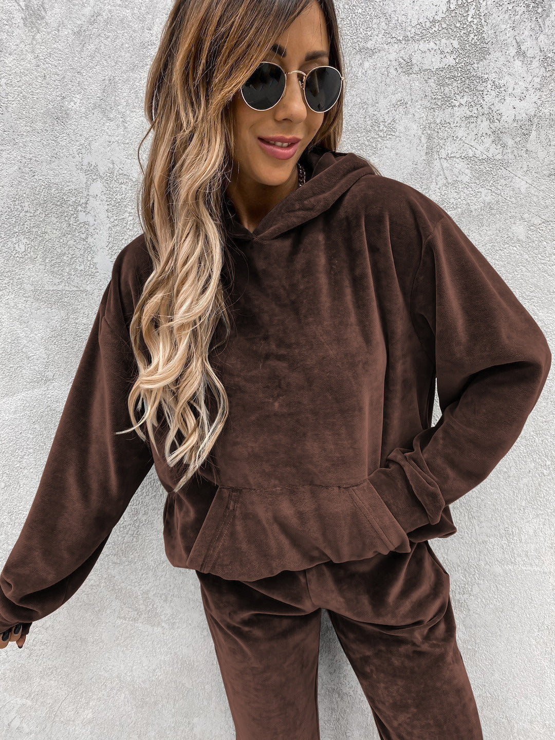 Damen kuscheliges Fleece-Set mit oversized Hoodie und bequemen Jogginghosen ModeGeist