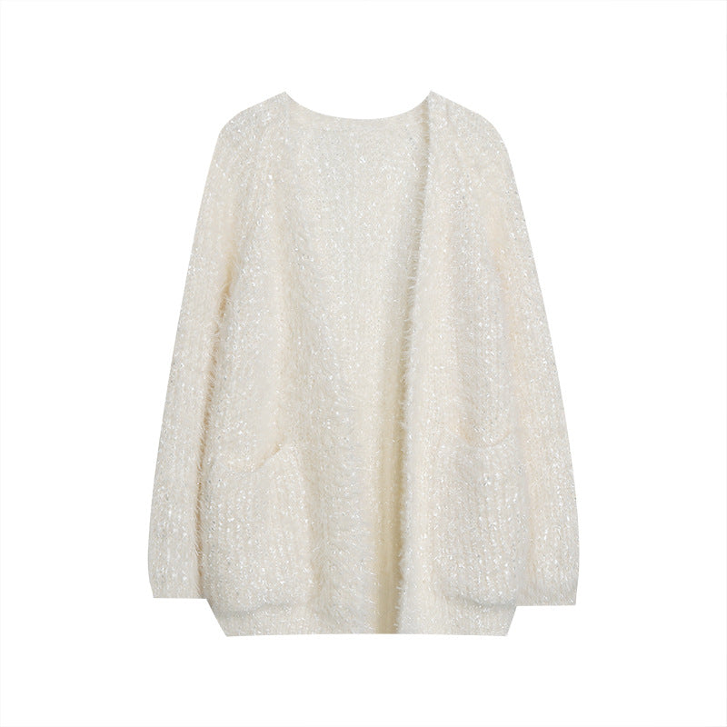 Damen glitzernde Strickjacke im modernen Casual-Look ModeGeist