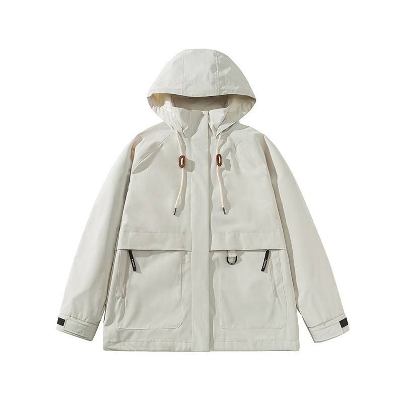 Damen technische Outdoor-Jacke mit verstellbarer Kapuze und großen Taschen ModeGeist