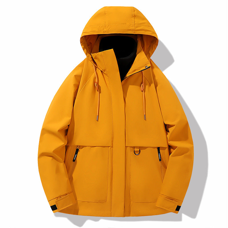 Herren wetterfeste Outdoor-Jacke mit verstellbarer Kapuze und praktischen Taschen ModeGeist