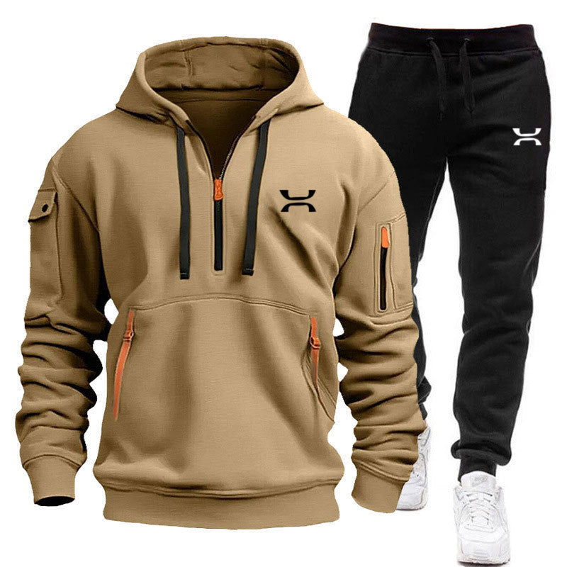 Herren sportliches Hoodie- und Jogginganzug-Set mit funktionalen Taschen und sportlichem Schnitt ModeGeist