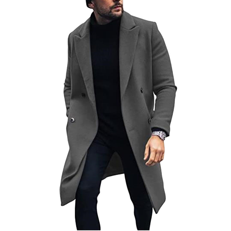 Herren moderner Langmantel mit doppelter Knopfreihe und elegantem Revers ModeGeist