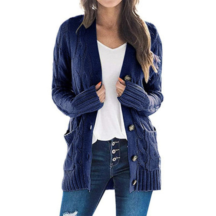 Damen Grobstrick-Cardigan mit aufwendigem Zopfmuster und praktischen Taschen ModeGeist