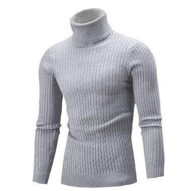 Herren stilvoller Rollkragenpullover mit Zopfmuster ModeGeist