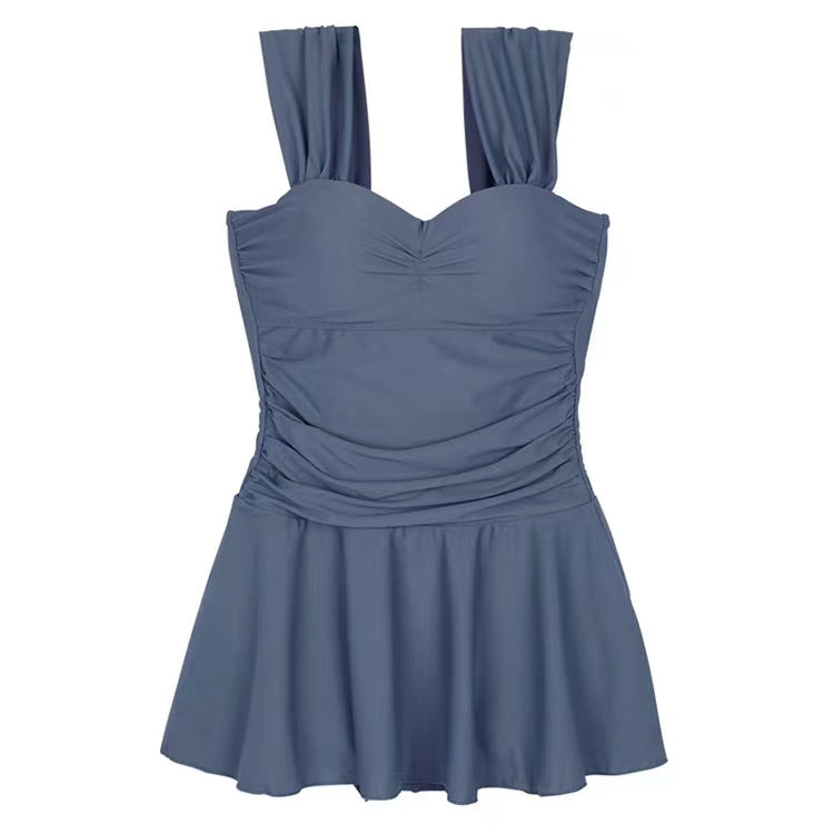 Eleganter Damen-Badeanzug mit Raffung und breiten Trägern von MODEGEIST