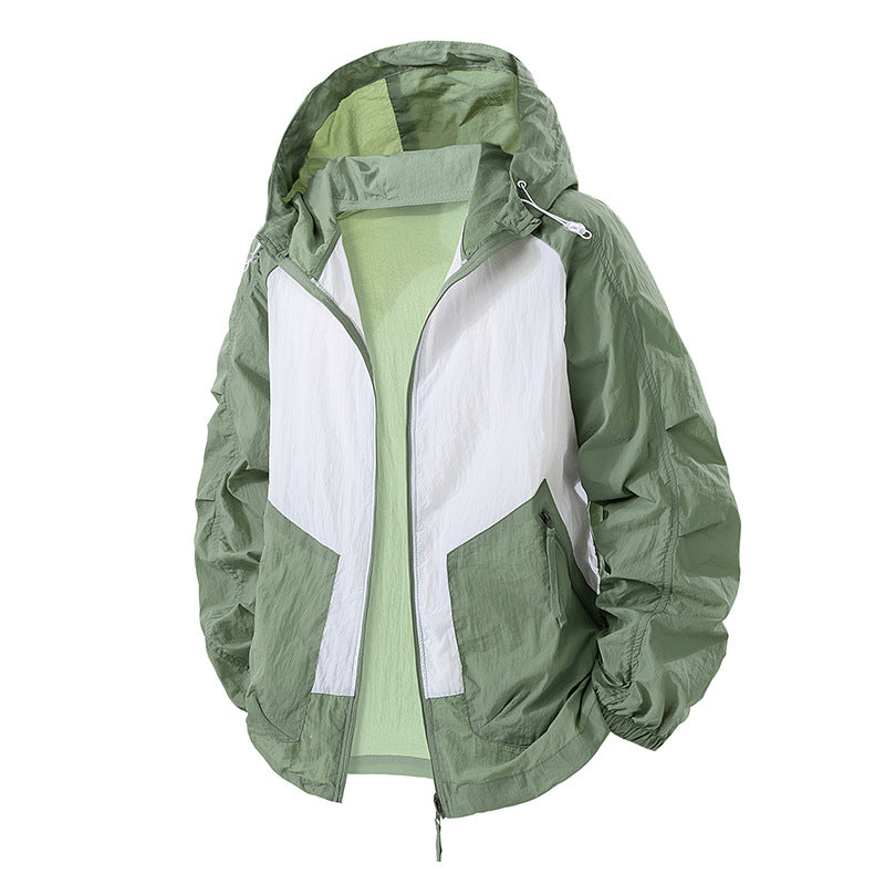 Damen leichte Windbreaker-Jacke mit verstellbarem Kapuzenkragen und atmungsaktiven Eigenschaften ModeGeist