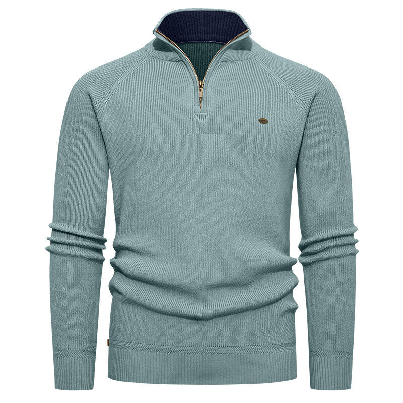 Herren Strickpullover mit Stehkragen und Reißverschluss ModeGeist