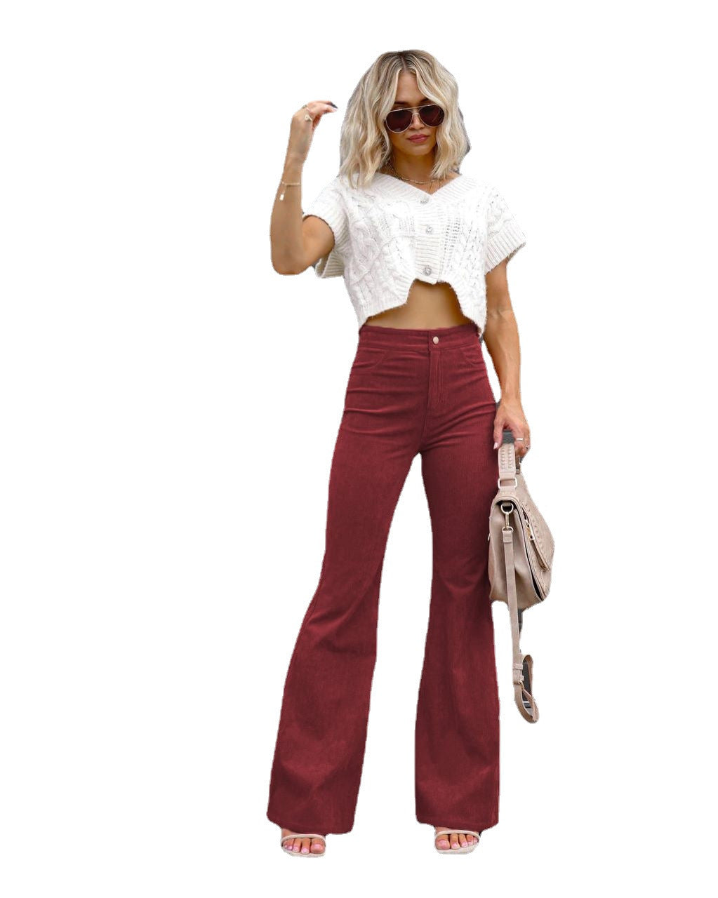 Damen Modische Hochbund-Flared-Jeans ModeGeist