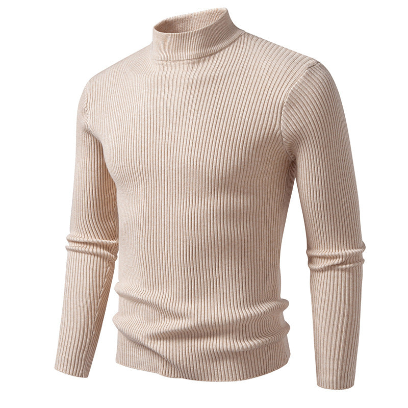 Herren Rollkragenpullover aus hochwertiger Stretch-Wolle mit Rippstruktur ModeGeist
