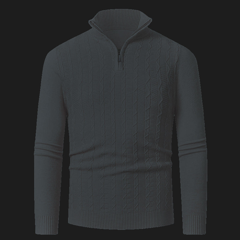 Herren Strickpullover mit modernem Kragen und Reißverschluss ModeGeist