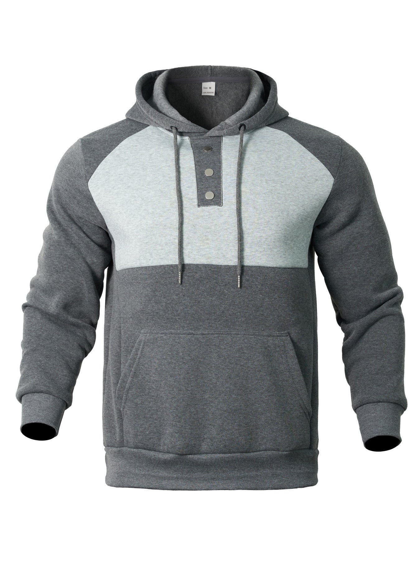 Herren Hoodie mit Knopfleiste und Kontrastdetails ModeGeist