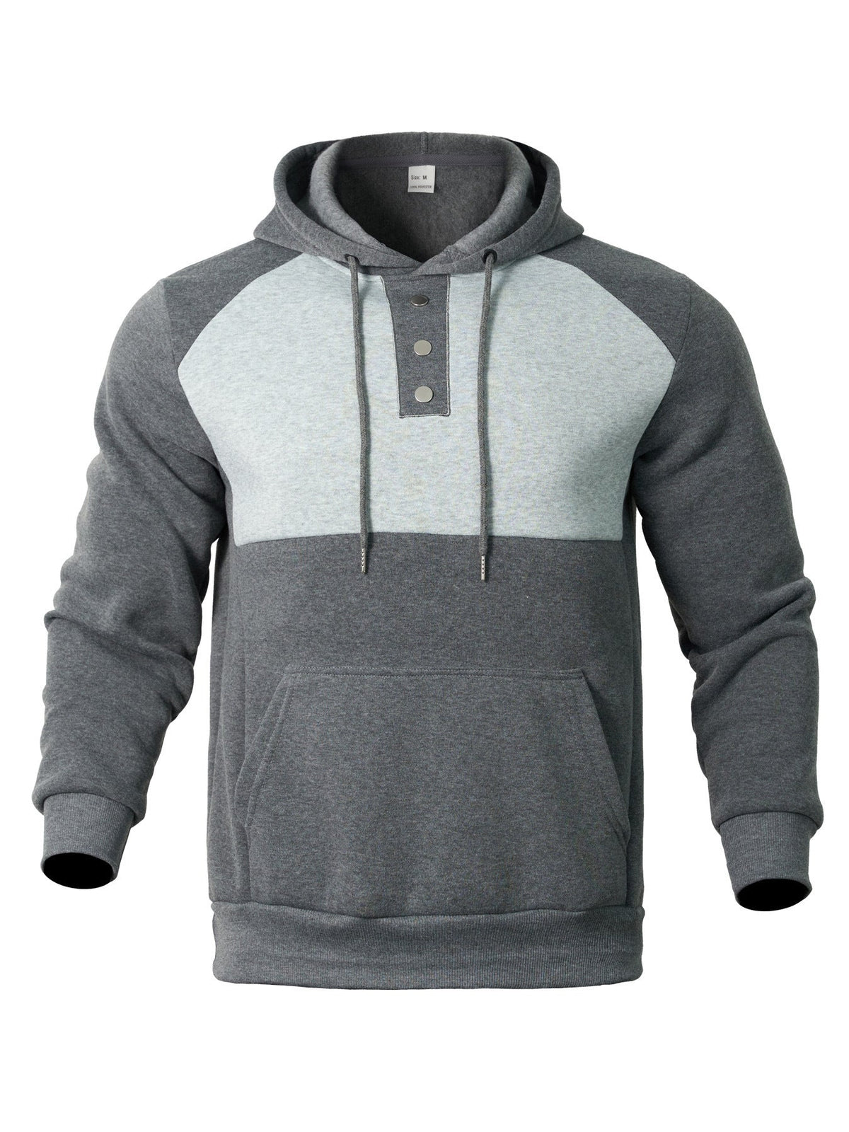 Herren Hoodie mit Knopfleiste und Kontrastdetails ModeGeist