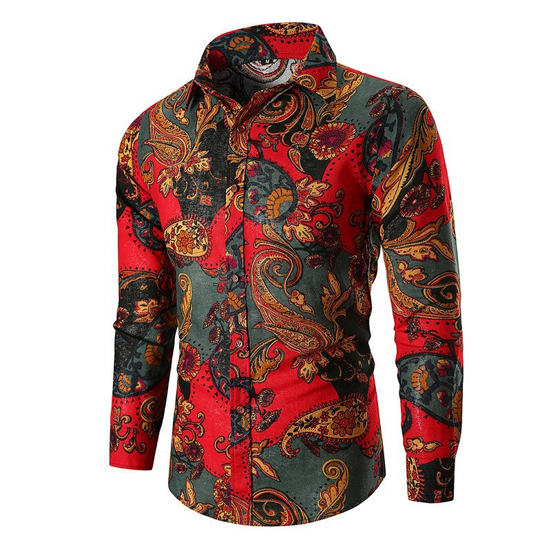 Herren Langarmhemd mit extravaganten Paisleymuster und feiner Baumwollqualität ModeGeist