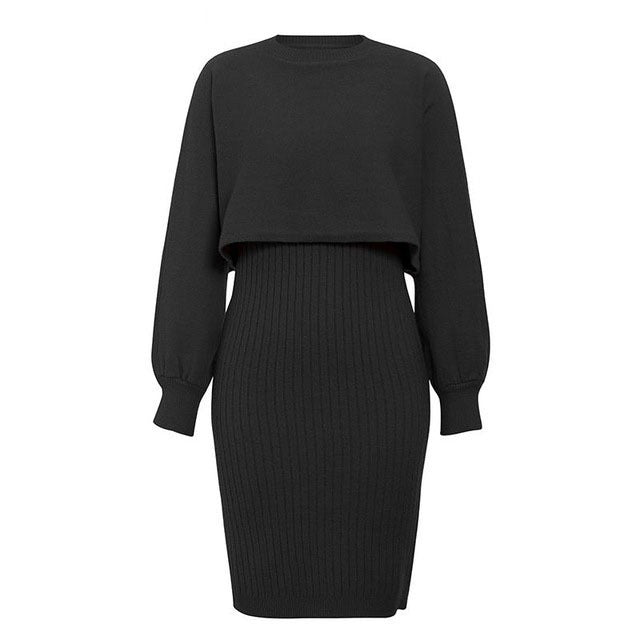 Damen Strickkleid mit lässiger Cropped-Oberfläche ModeGeist