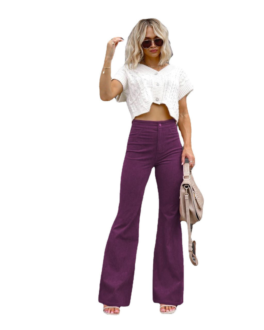 Damen Modische Hochbund-Flared-Jeans ModeGeist