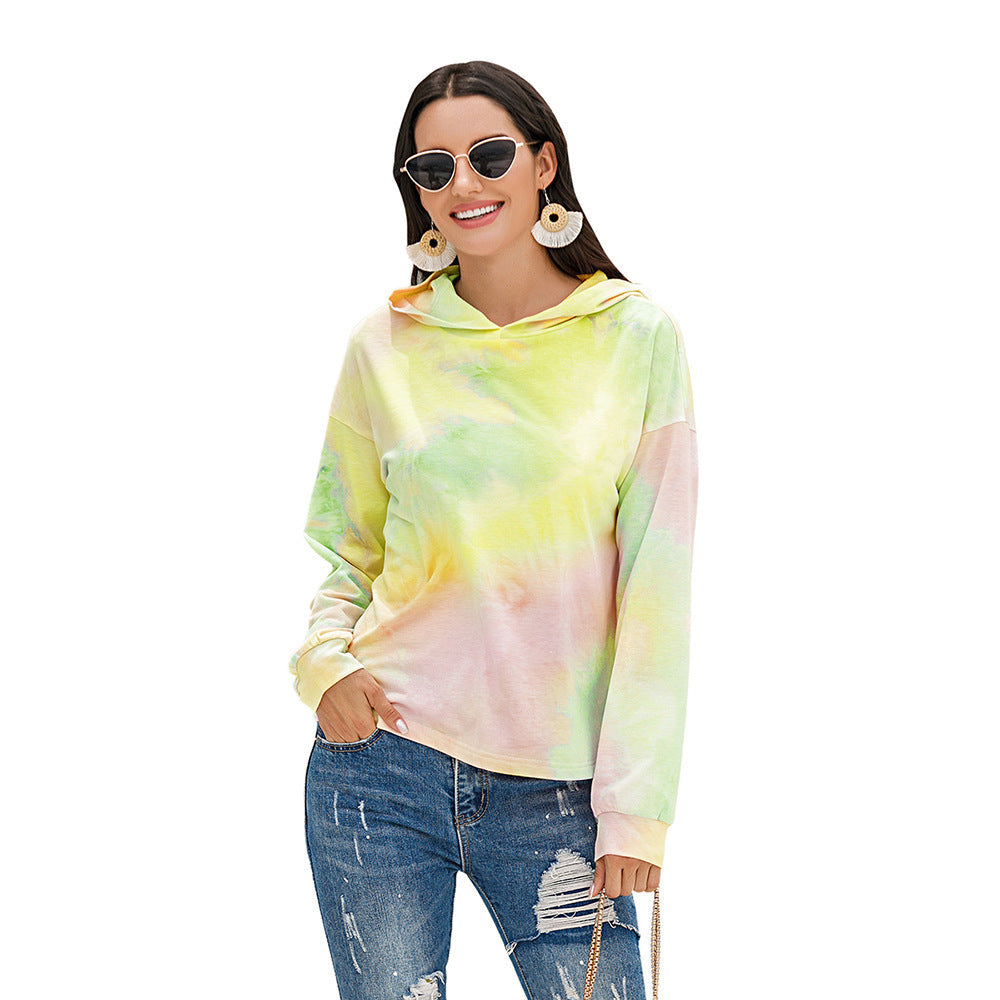 Damen lässiger Kapuzenpullover mit modernem Tie-Dye-Design ModeGeist
