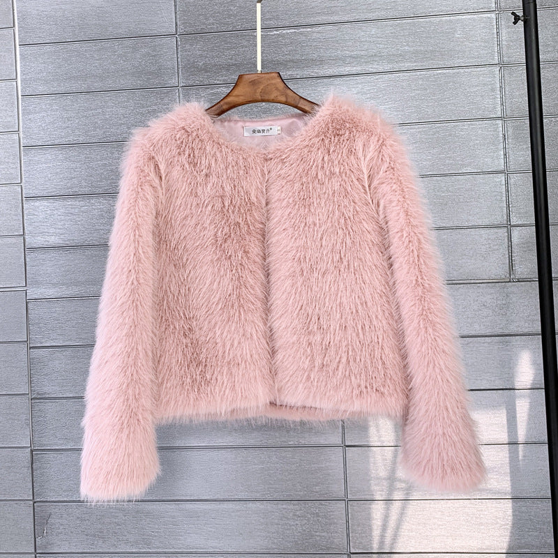 Damen Flauschige Kurzjacke aus hochwertigem Kunstfell mit eleganten Ärmeln ModeGeist