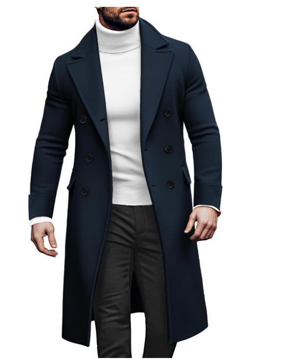 Herren eleganter Doppelmantel mit breitem Revers und praktischen Taschen ModeGeist